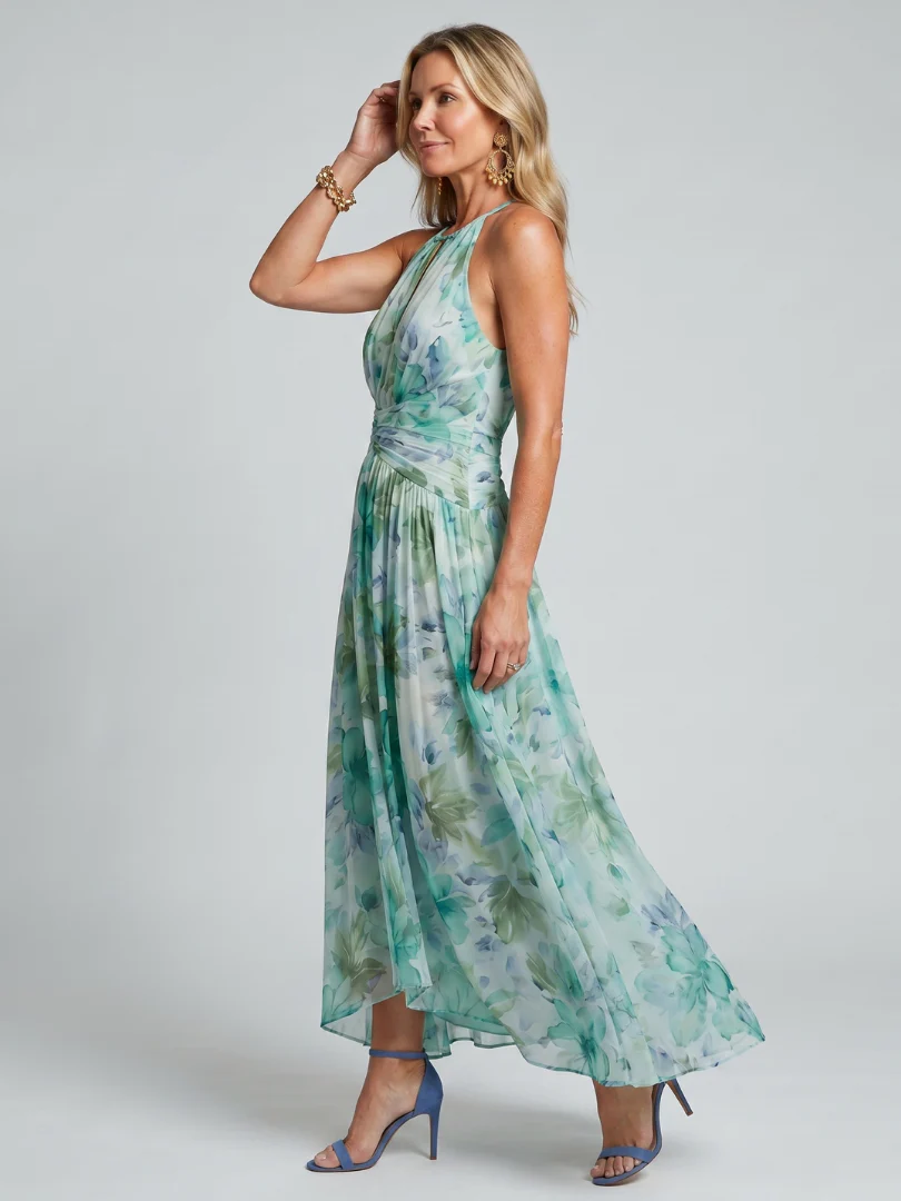 PORTIA™ - PLEATED FLORAL MIDI DRESS