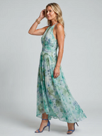 PORTIA™ - PLEATED FLORAL MIDI DRESS