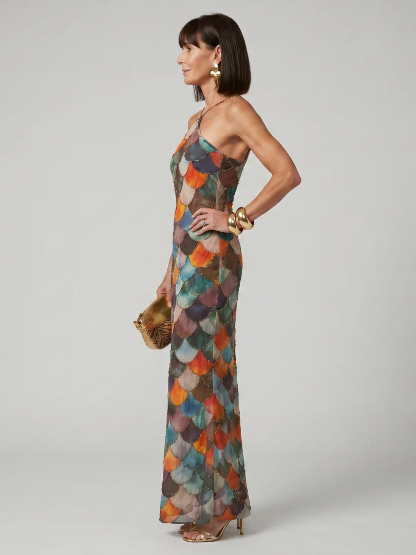 LARKIN™ - FITTED SCALE PRINT MAXI DRESS