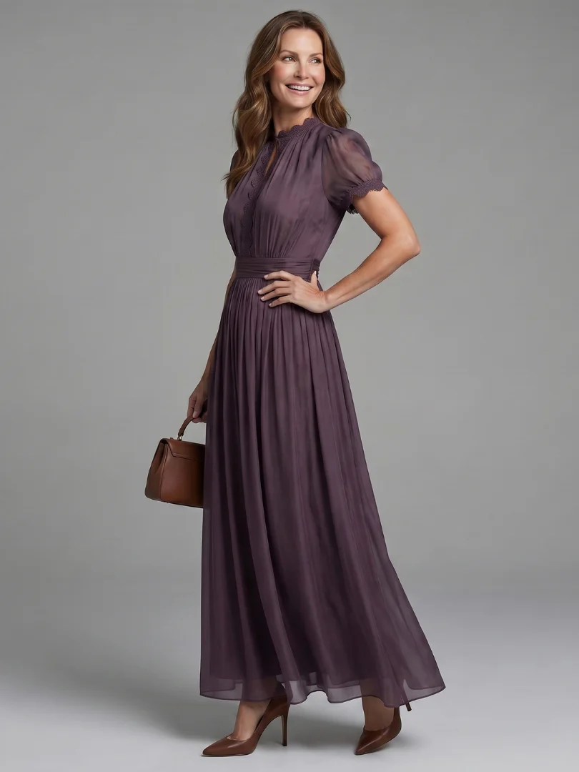 ELIA™ - GATHERED WAIST KEYHOLE MAXI DRESS