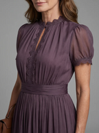 ELIA™ - GATHERED WAIST KEYHOLE MAXI DRESS