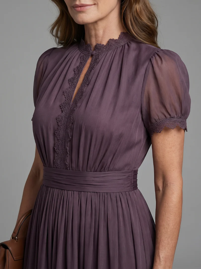 ELIA™ - GATHERED WAIST KEYHOLE MAXI DRESS