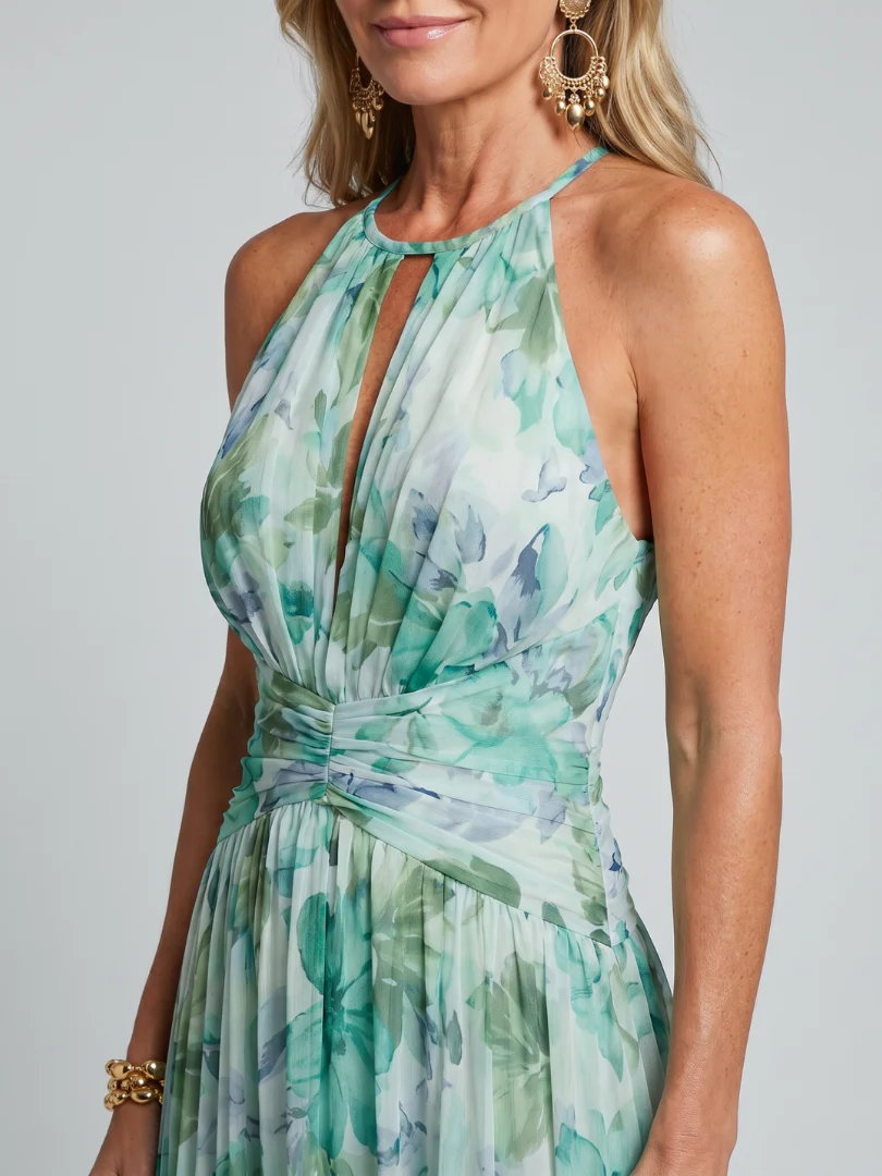 PORTIA™ - PLEATED FLORAL MIDI DRESS
