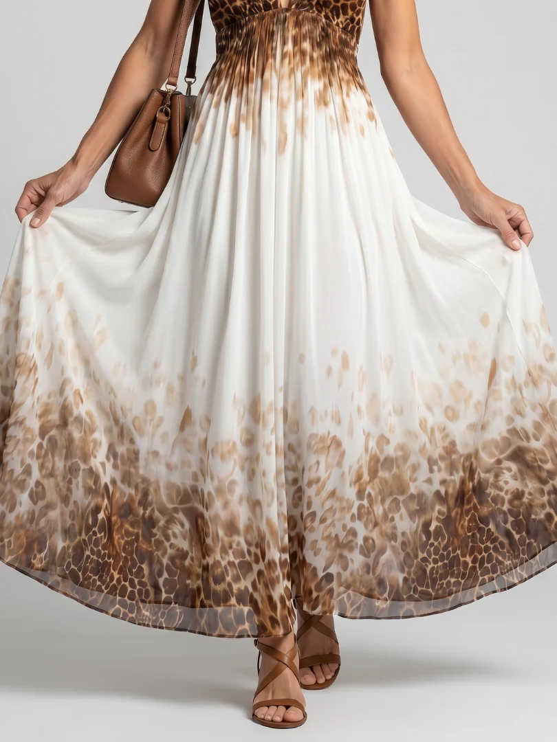 ORLUNE™ - PLEATED WHITE MIDI DRESS