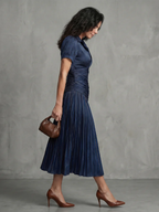 THEODORA™ - PLEATED WAISTLINE MIDI DRESS