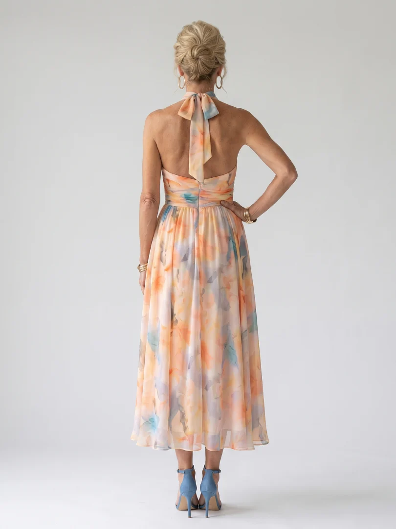 ELIN™ - SOFT HALTER MIDI DRESS