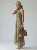 SERENA™ - GATHERED HALTER MAXI DRESS
