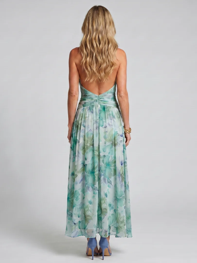 PORTIA™ - PLEATED FLORAL MIDI DRESS
