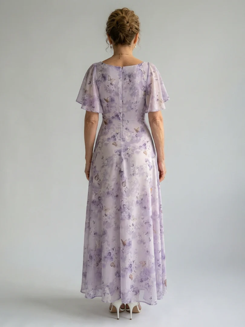 VAELIS™ - FLUTTER SLEEVE MIDI DRESS