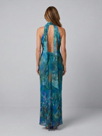 JUNIPER™ - KEYHOLE HALTER SLEEVELESS MAXI DRESS