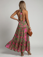 ROWEN™ - DRAPED HALTER MIDI DRESS