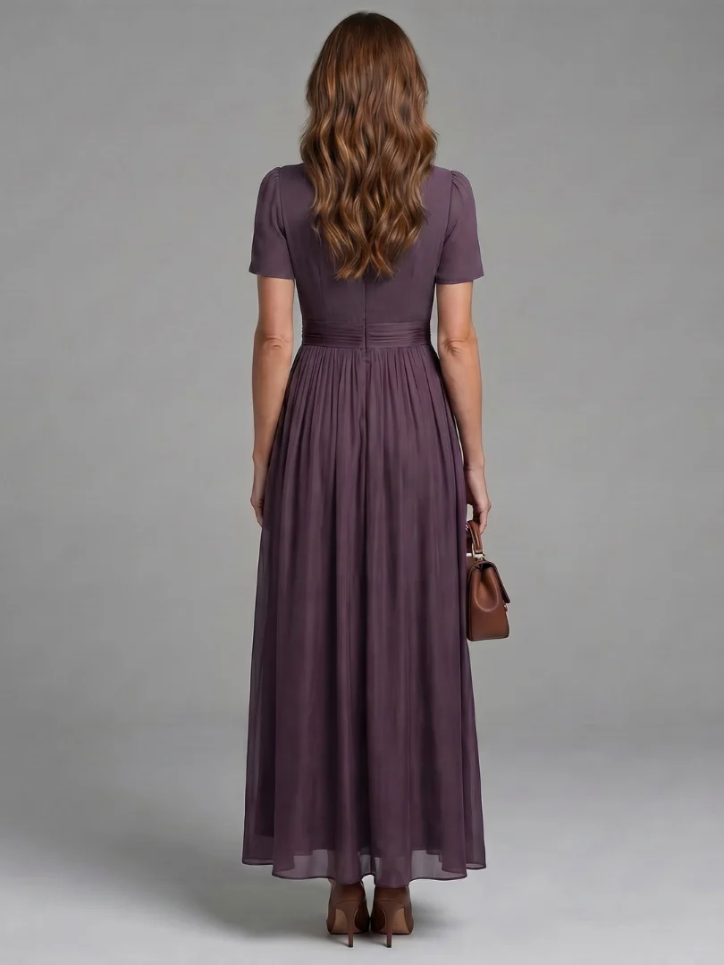 ELIA™ - GATHERED WAIST KEYHOLE MAXI DRESS