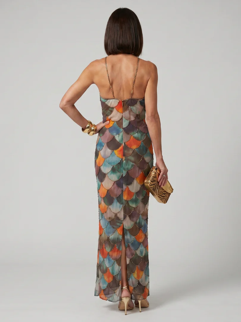 LARKIN™ - FITTED SCALE PRINT MAXI DRESS
