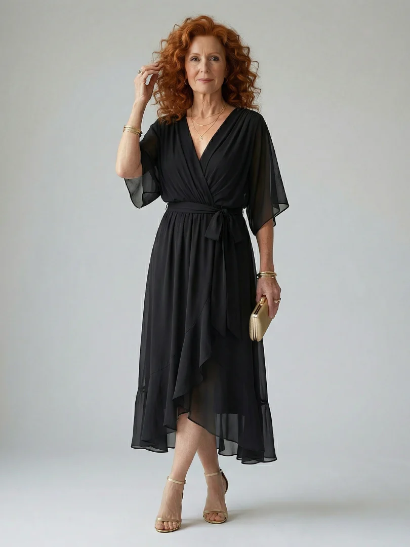 ELRIC™ - LIGHT DRAPE MIDI DRESS