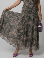 CALEN™ - OFF SHOULDER FLOW MIDI DRESS