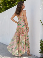 MARIGOLD™ - SPAGHETTI STRAP SHEER OVERLAY MIDI DRESS