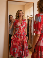 Minelda | Elegant Floral V-neck Dress