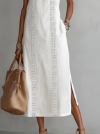 JIMENA™ - ELEGANT EMBROIDERED SUMMER MIDI DRESS
