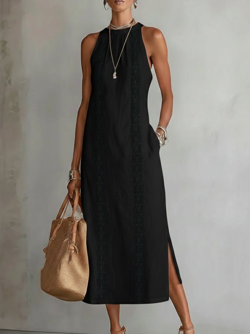 JIMENA™ - ELEGANT EMBROIDERED SUMMER MIDI DRESS