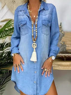 SELENA™ - CASUAL SUMMER DENIM SHIRT DRESS