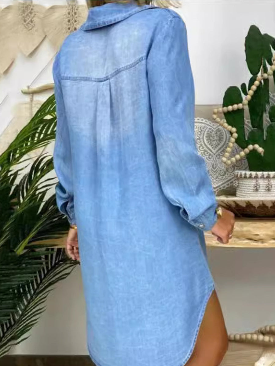 SELENA™ - CASUAL SUMMER DENIM SHIRT DRESS