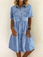 SOPHIA™ - ELEGANT CASUAL SUMMER DENIM DRESS