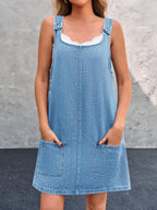 LISA™ - CASUAL DENIM STRAP MINI DRESS