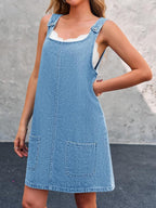 LISA™ - CASUAL DENIM STRAP MINI DRESS