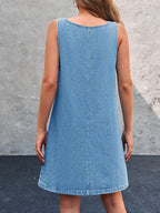 LISA™ - CASUAL DENIM STRAP MINI DRESS