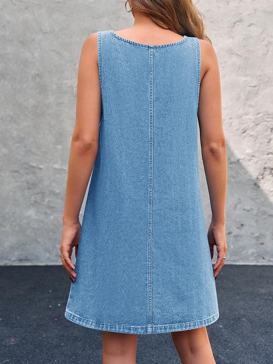 LISA™ - CASUAL DENIM STRAP MINI DRESS