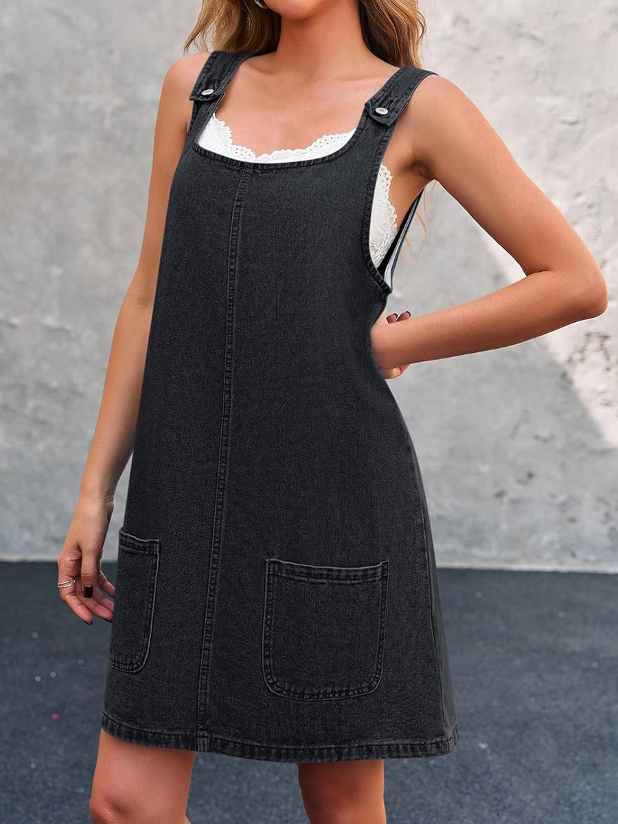 LISA™ - CASUAL DENIM STRAP MINI DRESS